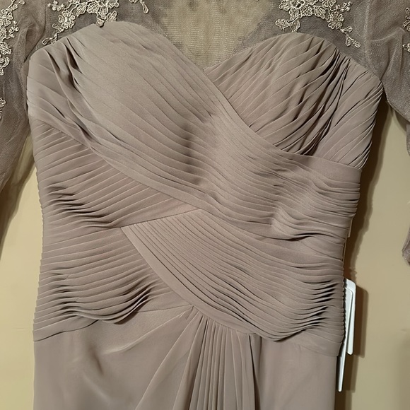 J J’s house custom made taupe wedding special occasion gown custom prom dress - Picture 3 of 8